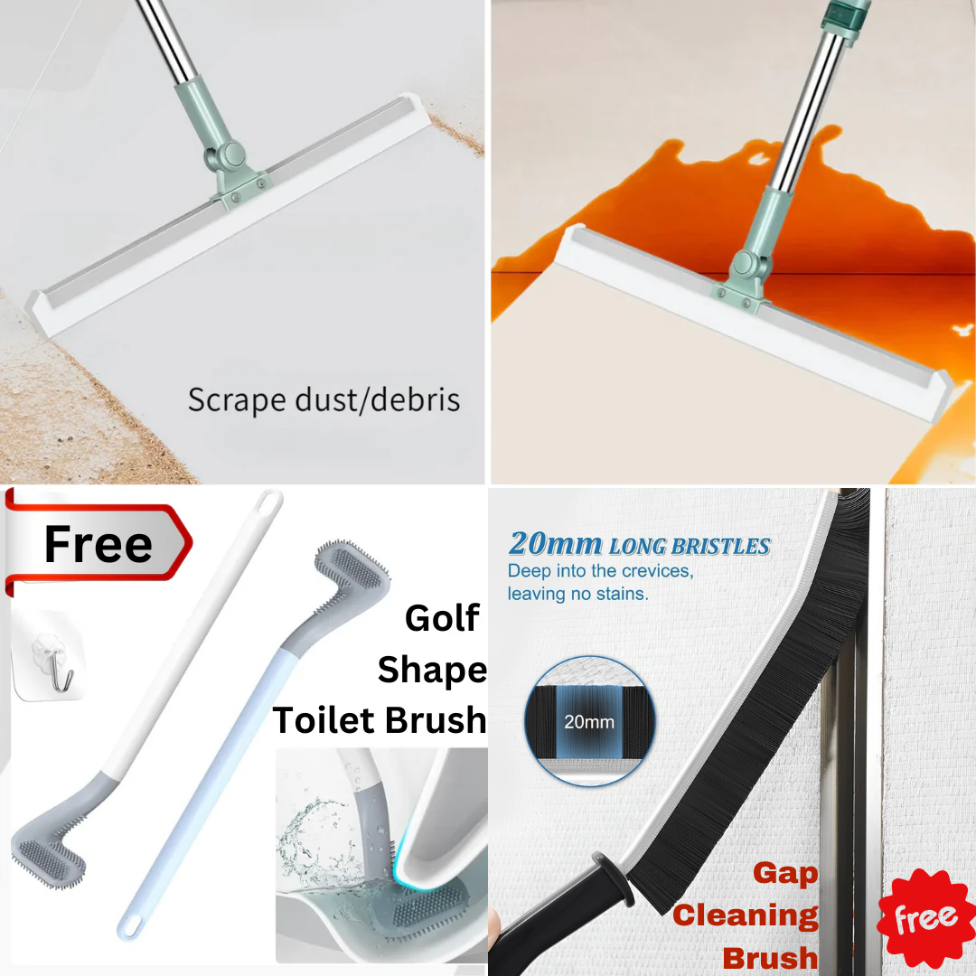 The Multifunctional Broom - Sweeps And Wipes All Surfaces (180° Rotatable) + Toilet & Gap Cleaning Brush (FREE)
