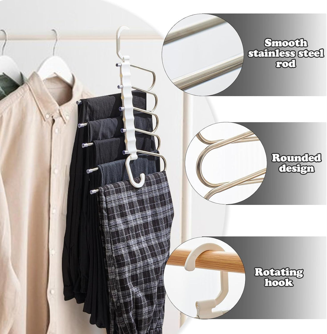 5-in-1 Space-Saving Cloth Hanger