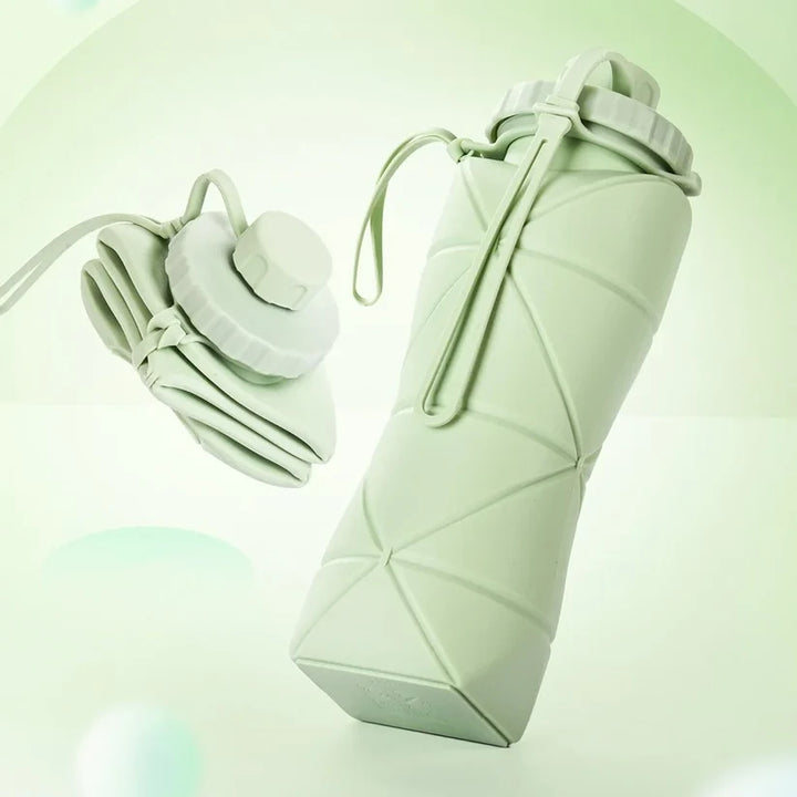 Silicone Folding Water Bottle for Travel, Gym, Hiking & Office