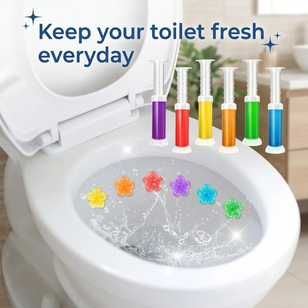 Flower Stamp Toilet Gel Cleaner With Floral Freshness